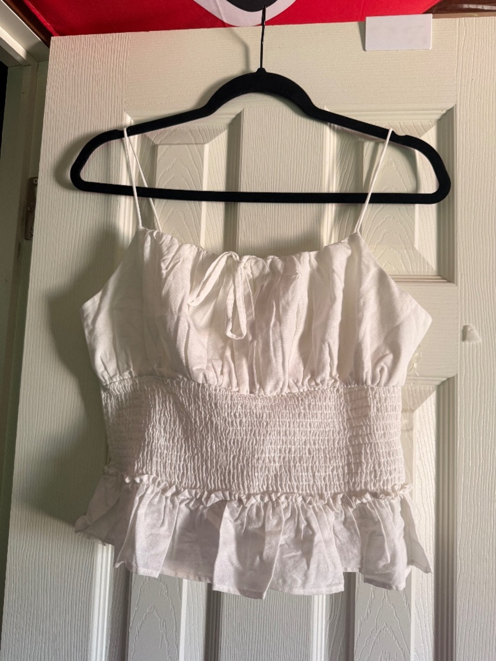 White Ruffle Top